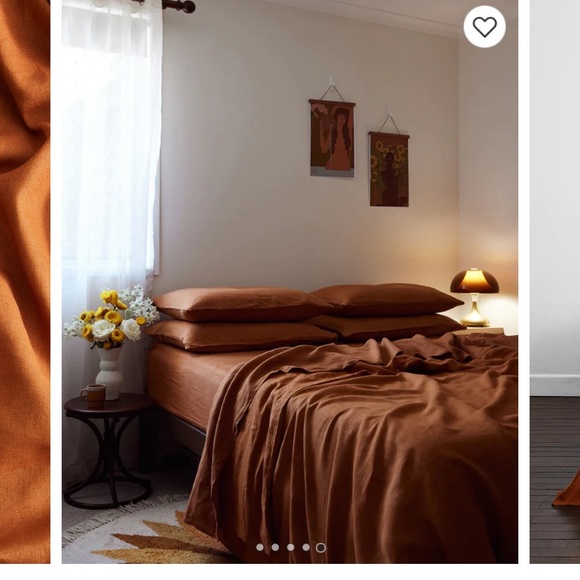 Bed Threads 100% French Flax Linen flat sheet - rust - Picture 4 of 4